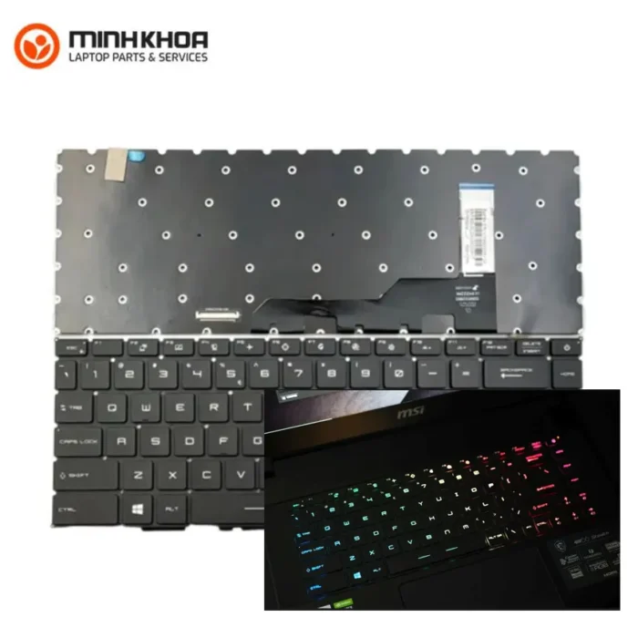 Bàn phím laptop zin led 7 màu MSI GE66 GP66 GS66 đen chữ font lớn Bàn phím laptop zin led 7 màu MSI GE66 GP66 GS66 đen chữ font lớn