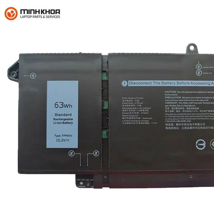 Pin laptop ZIN Dell Latitude 5320 7320 7420 7520, 7FMXV 63Wh Pin Laptop Zin Dell Latitude 5320 7320 7420 7520, 7fmxv 63wh