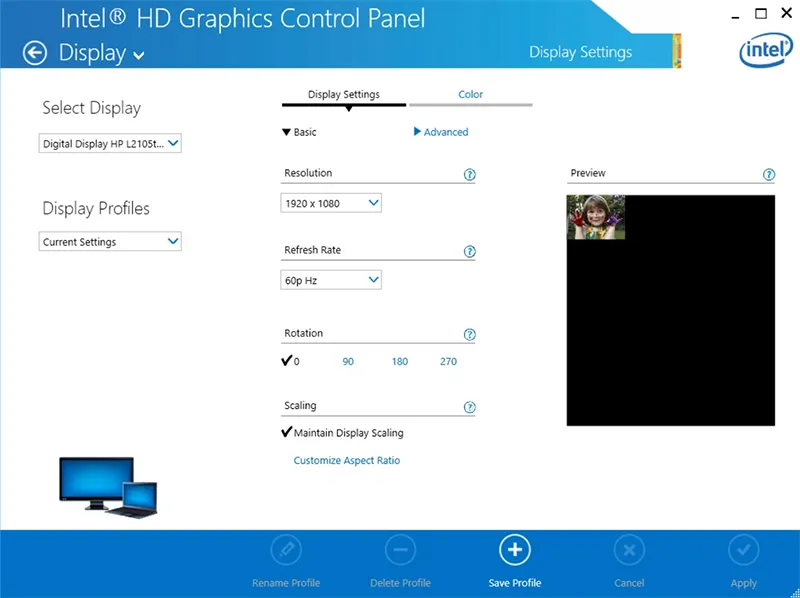 Cách Chỉnh Màu Intel Hd Graphics Control Panel (2)